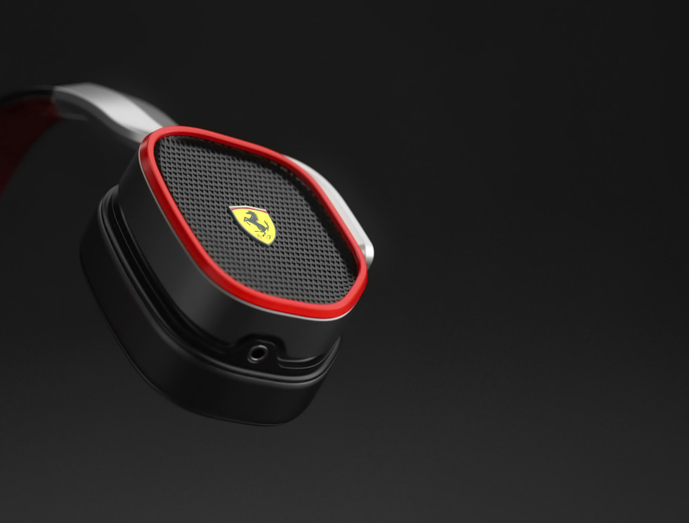 Wonder Vision Ferrari Audio Product Packshot CGI 3D Scuderia Headphones