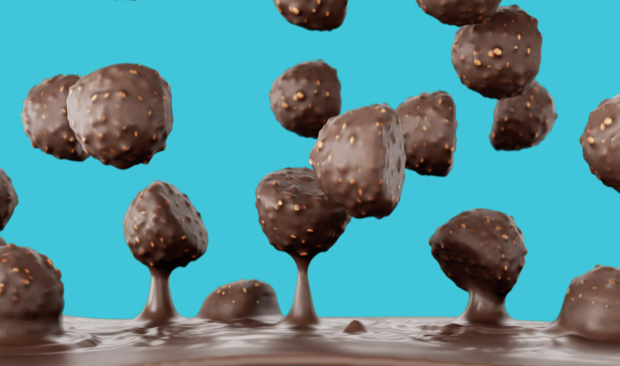 Creative Technical CGI VFX Snackable Chocolate Production