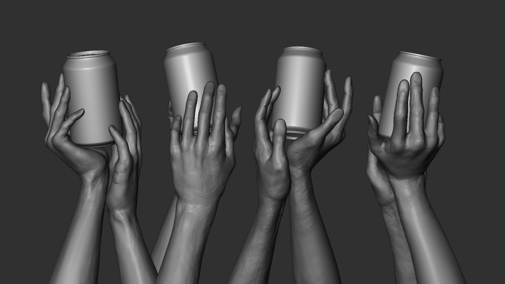 Wonder Vision Marble Hands Digital Sculpting CGI