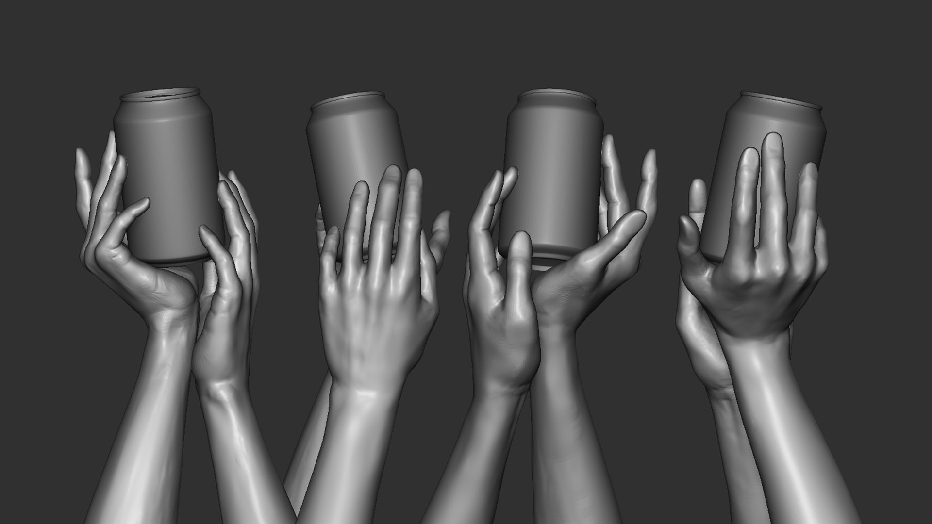 Wonder Vision Marble Hands Digital Sculpting CGI Zbrush