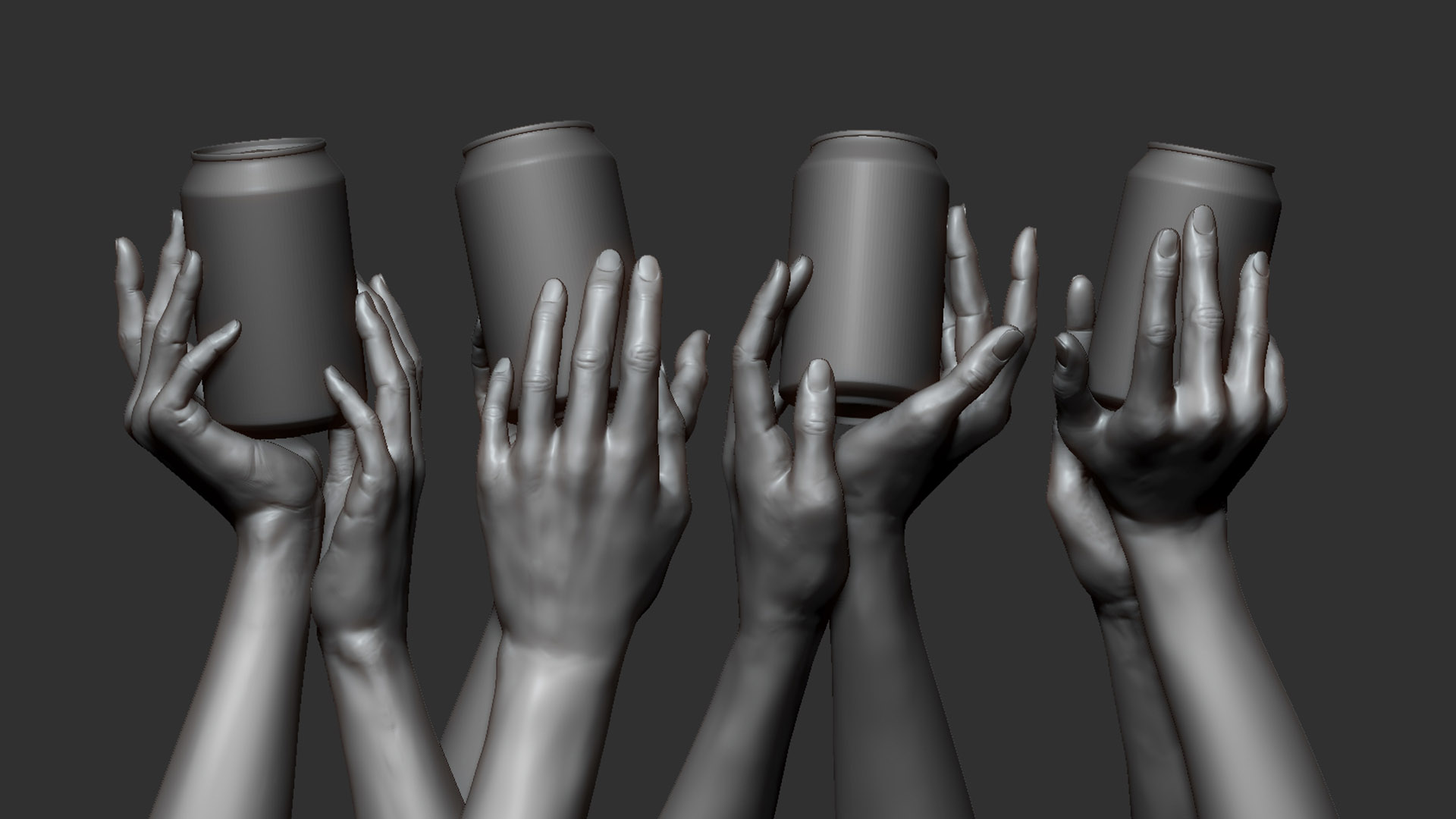 Wonder Vision Marble Hands Digital Sculpting CGI