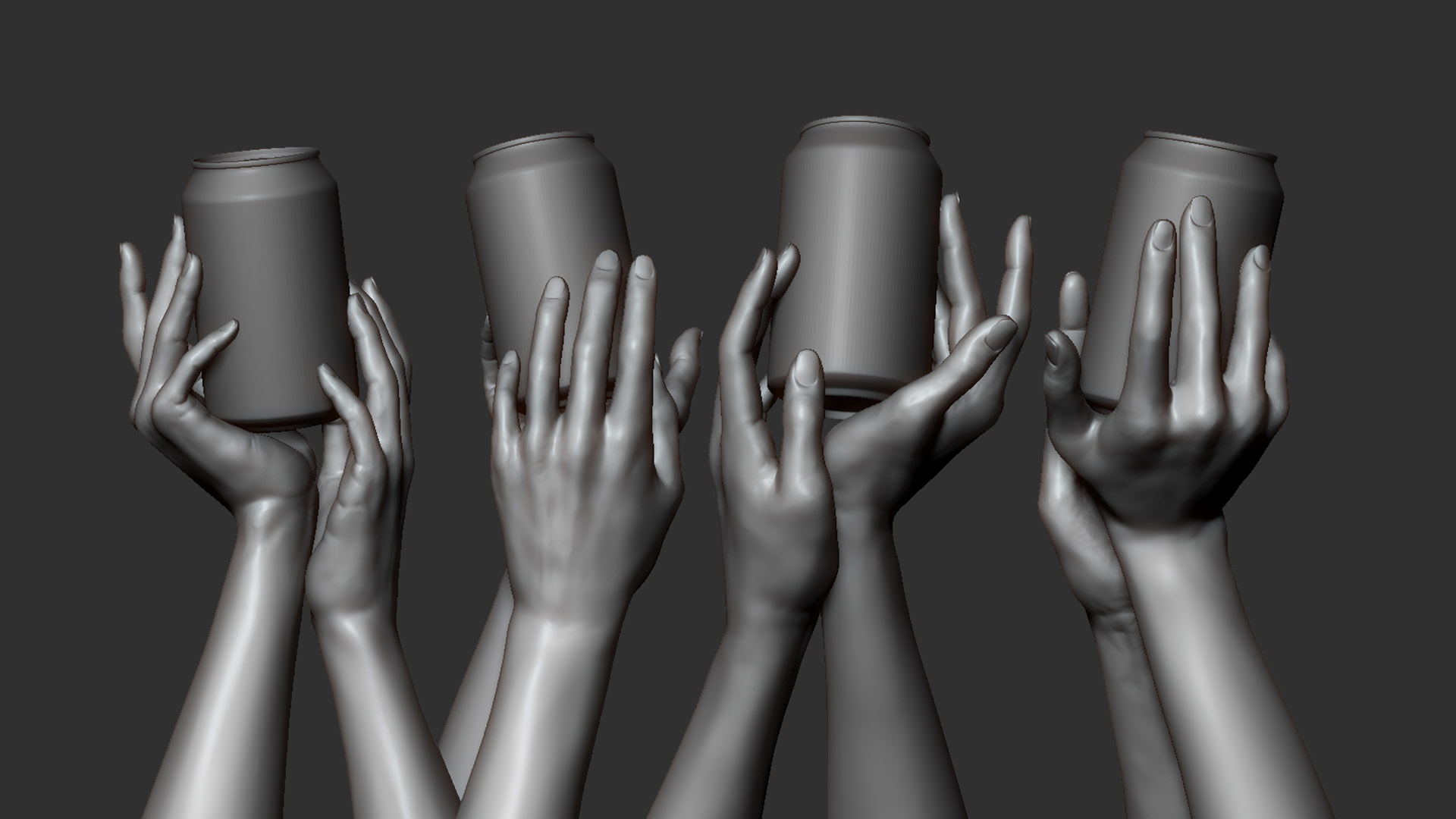 Wonder Vision Marble Hands Digital Asset Sculpting CGI