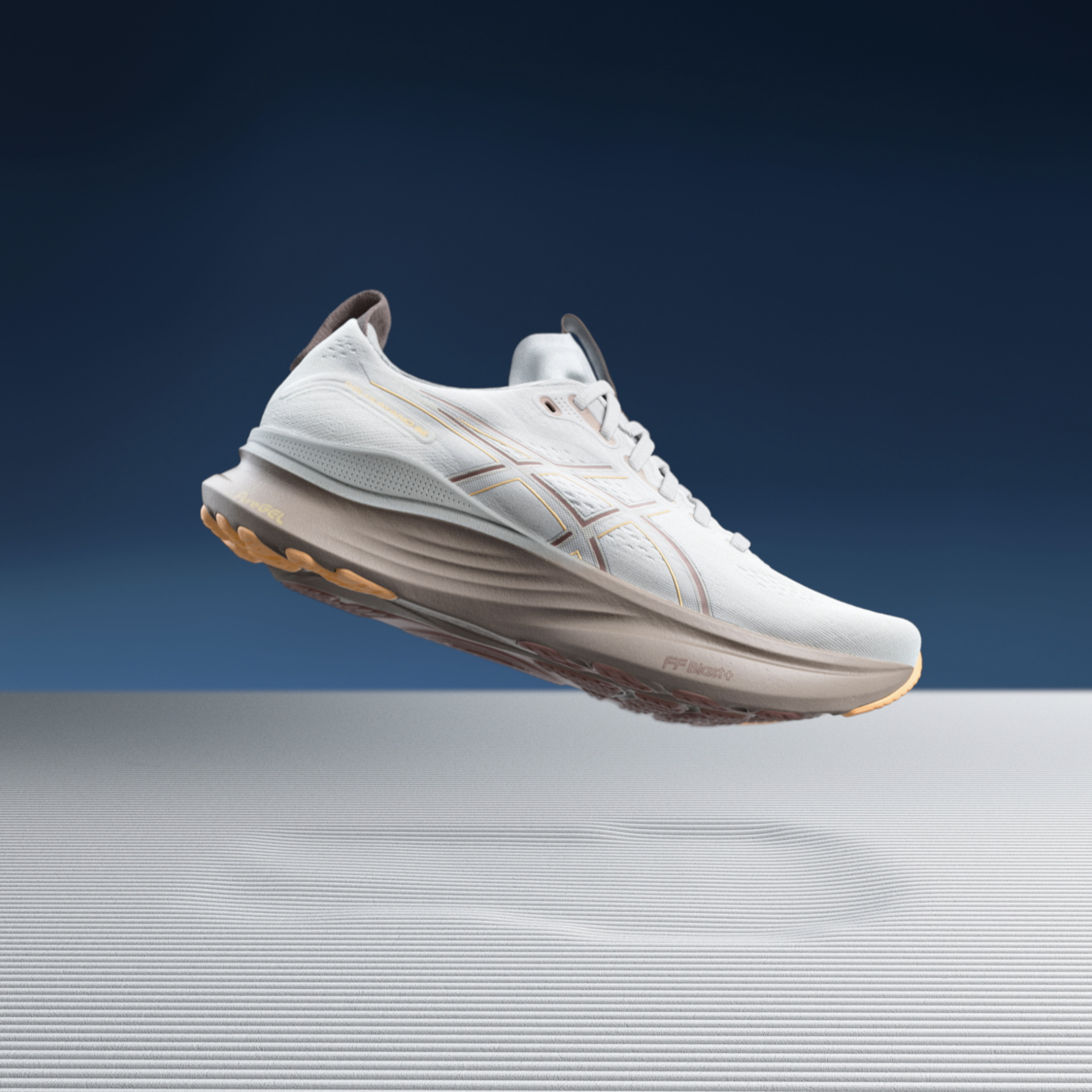 ASICS Gel Kayano Floating Shoe Above Metaphor Imprint