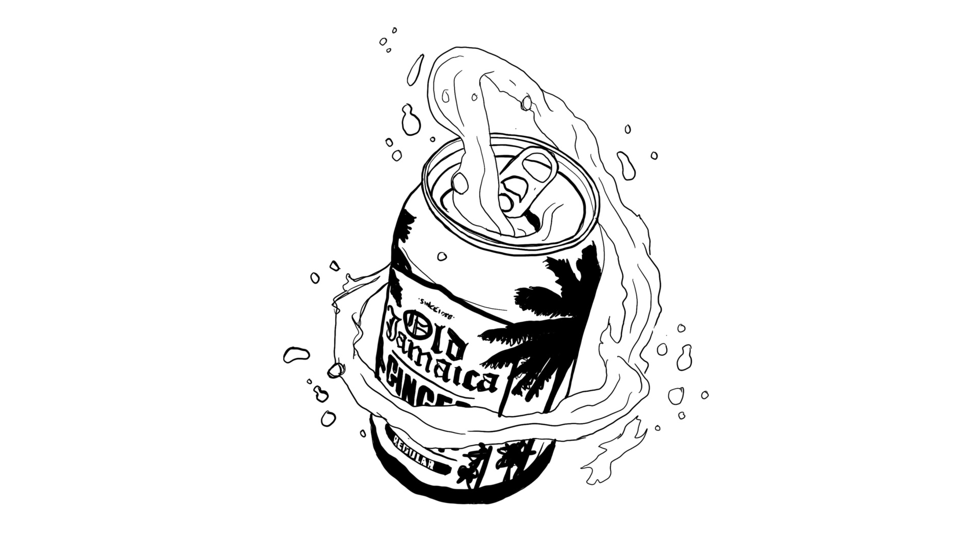 Old Jamaica Sketch Can Liquid Twist