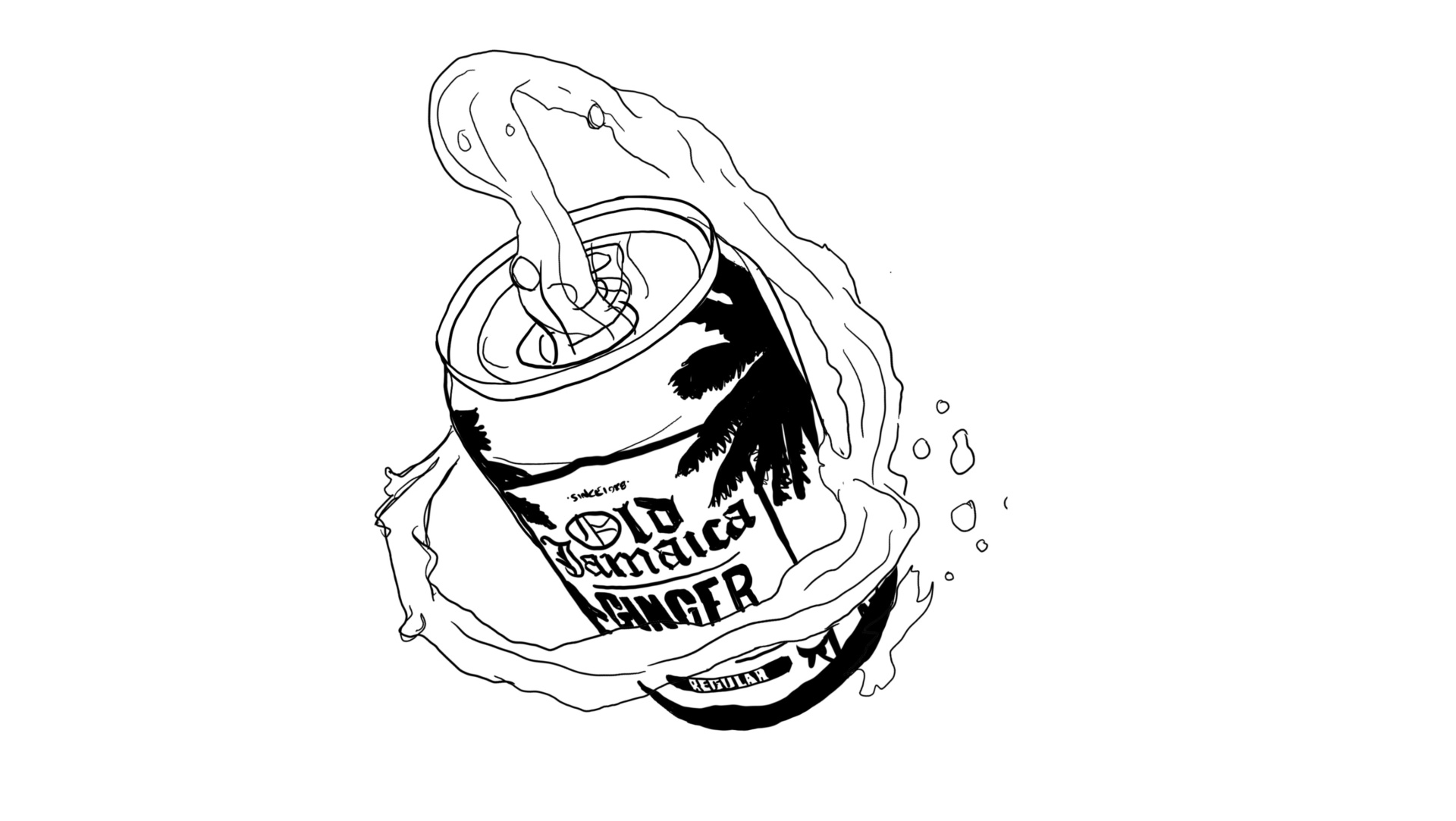Old Jamaica Sketch Can Liquid Twist Tilted