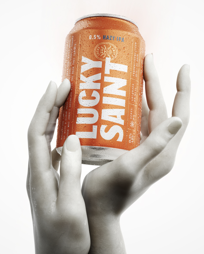 Lucky Saint Beer Can Condensation