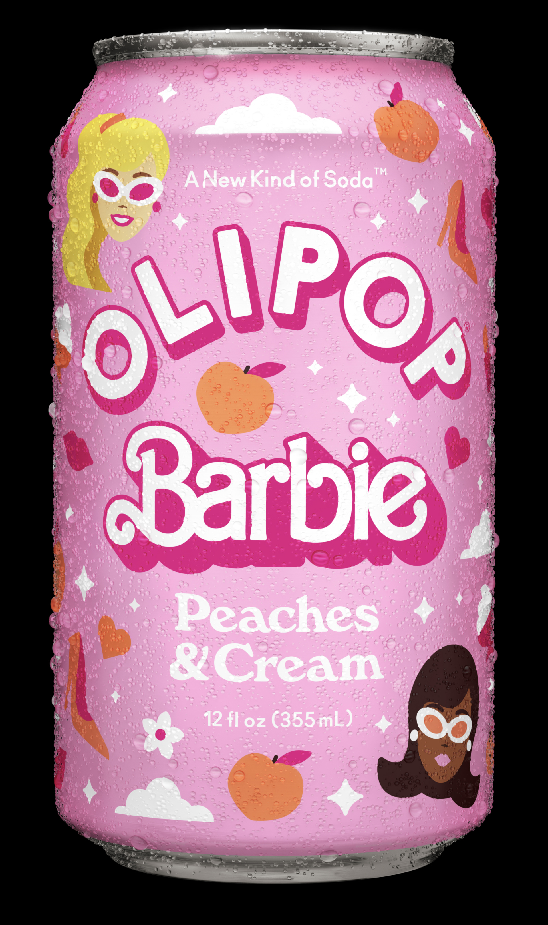 Olipop Barbie Soda Can Condensation
