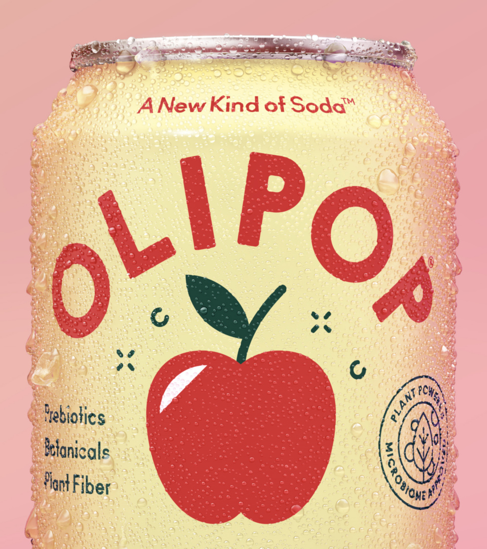 Olipop Crisp Apple Can Condensation Top