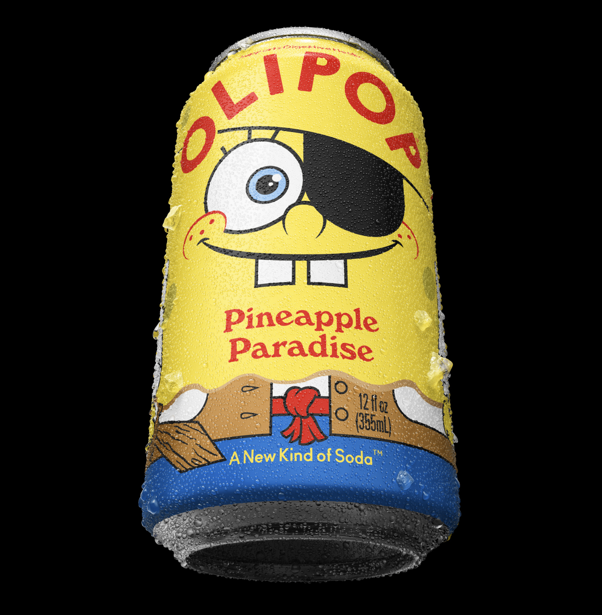 Olipop Pineapple Paradise SpongeBob Tilted Back