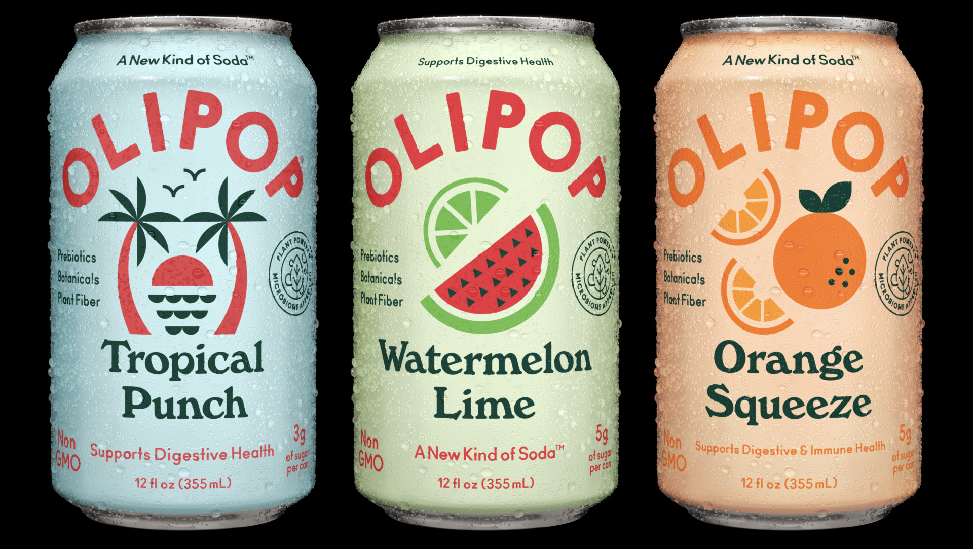 Olipop Tropical Punch Watermelon Lime Orange Squeeze