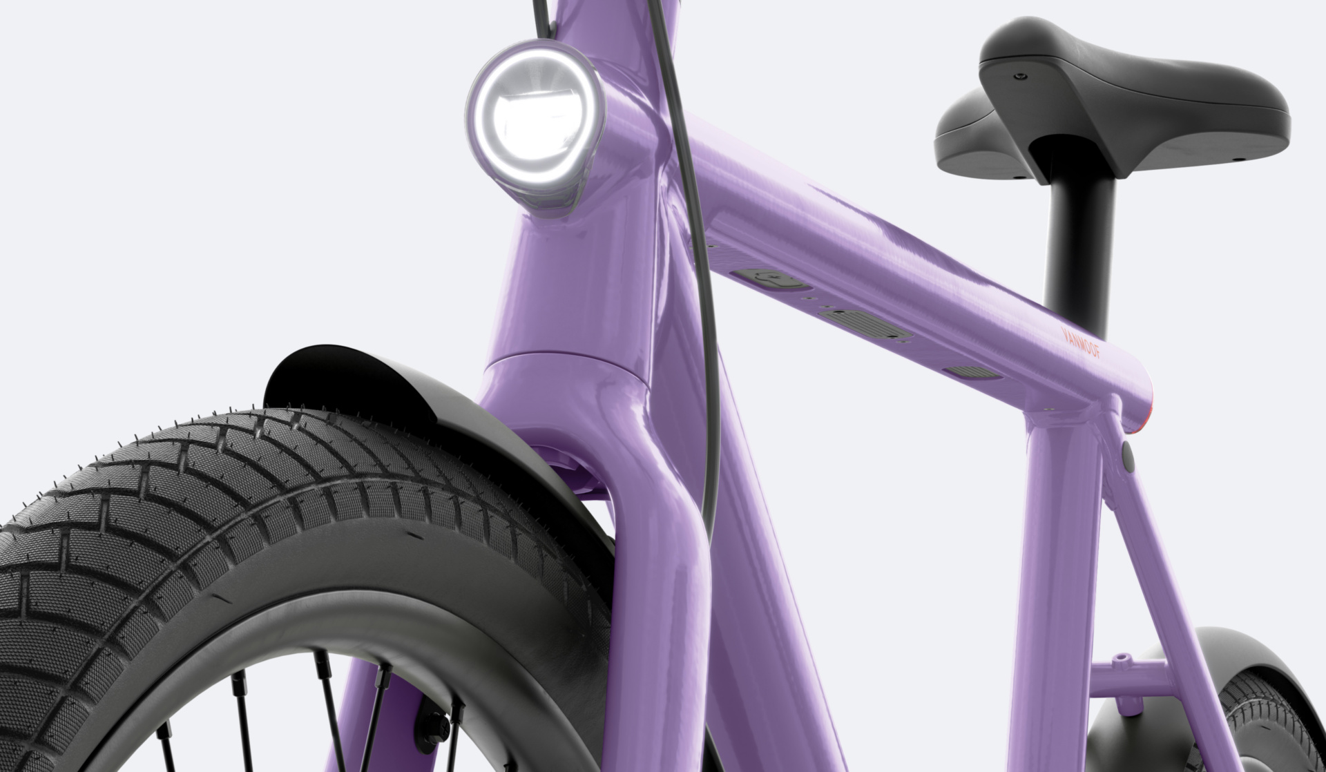 Vanmoof S4 Purple Front Close Up